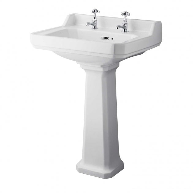 Classique Comfort Height Basin with Full Pedestal - 1, 2 or 3 TH Option - White