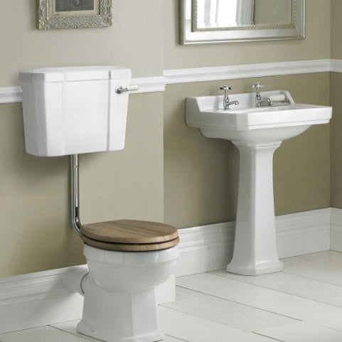 Classique Comfort Height Low Level Toilet With Cistern, Seat & Flush Pipe Kit -  White