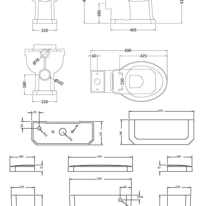 Carlton Close Coupled Toilet with Soft Close Seat & Cistern - White