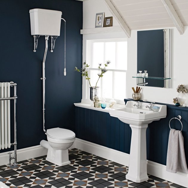 Hix Basin with  Full  Pedestal - 560mm Wide - 2 TH - White