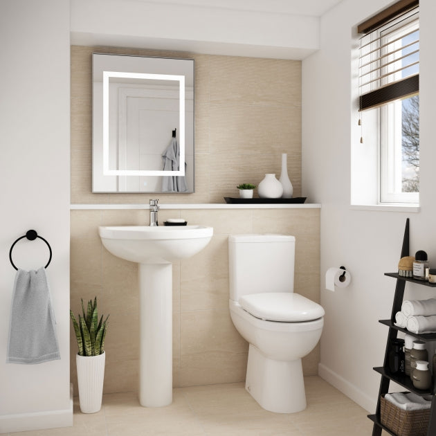 Liquid Basin with Pedestal & Size Options - 1 or 2 TH  - White