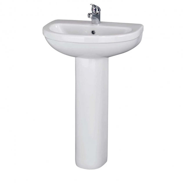 Liquid Basin with Pedestal & Size Options - 1 or 2 TH  - White