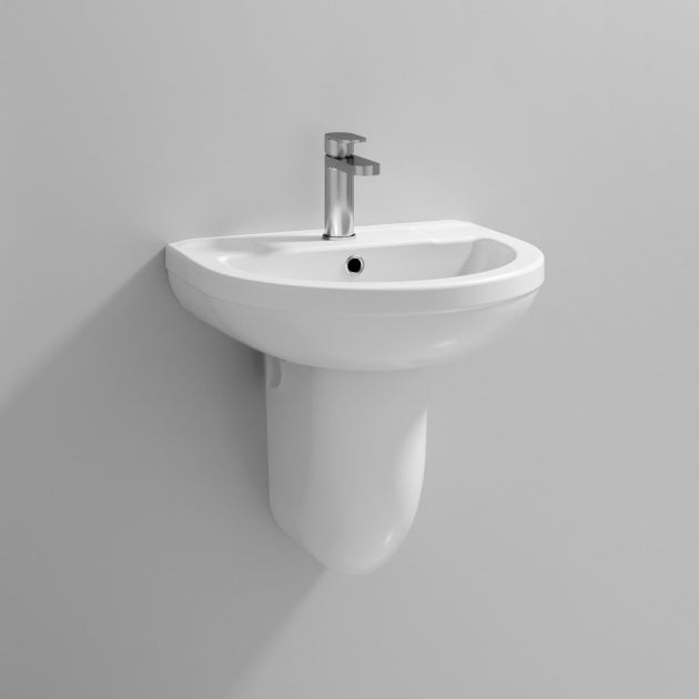 Liquid Basin with Pedestal & Size Options - 1 or 2 TH  - White