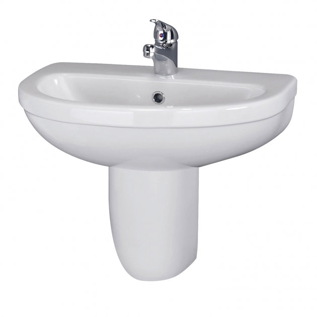 Liquid Basin with Pedestal & Size Options - 1 or 2 TH  - White