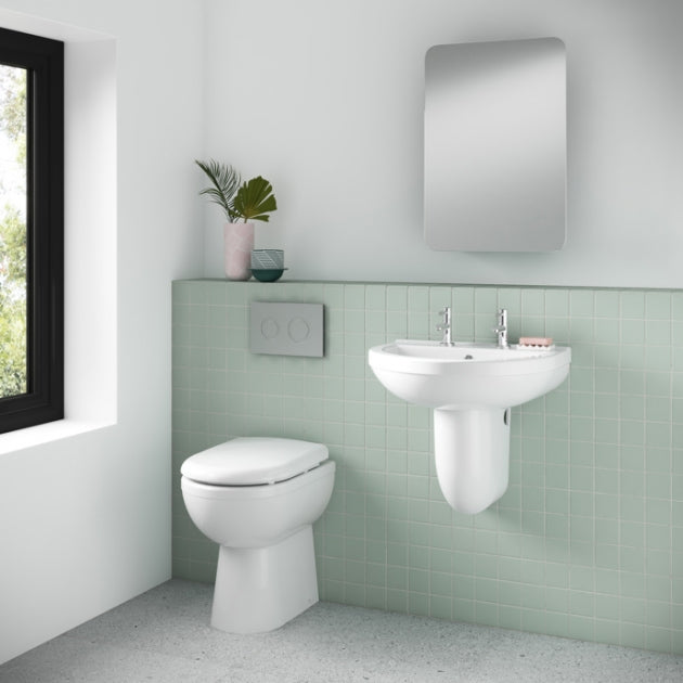 Liquid Basin with Pedestal & Size Options - 1 or 2 TH  - White
