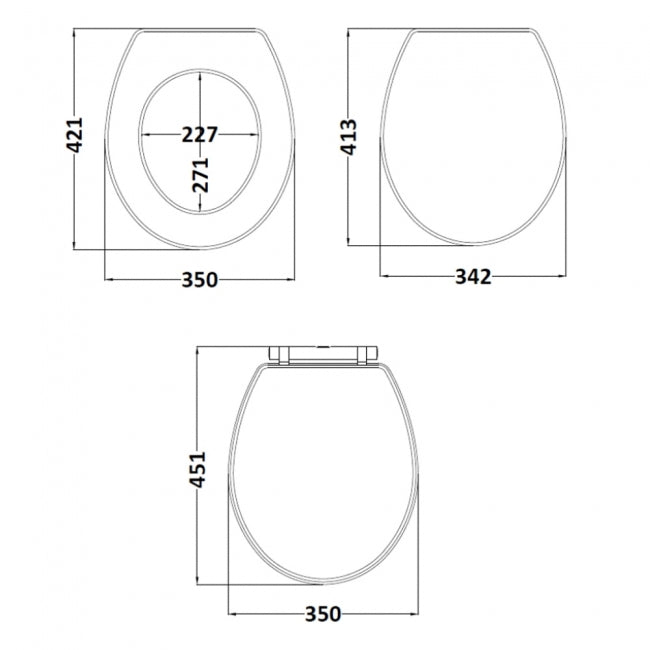 Classique Traditional Wooden Soft Close Toilet Seat
