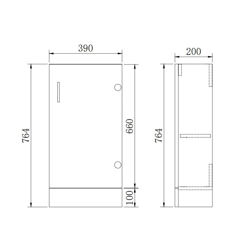 VeeBath Cove 400mm 1 Door Cloakroom Floorstanding Vanity Unit With Basin