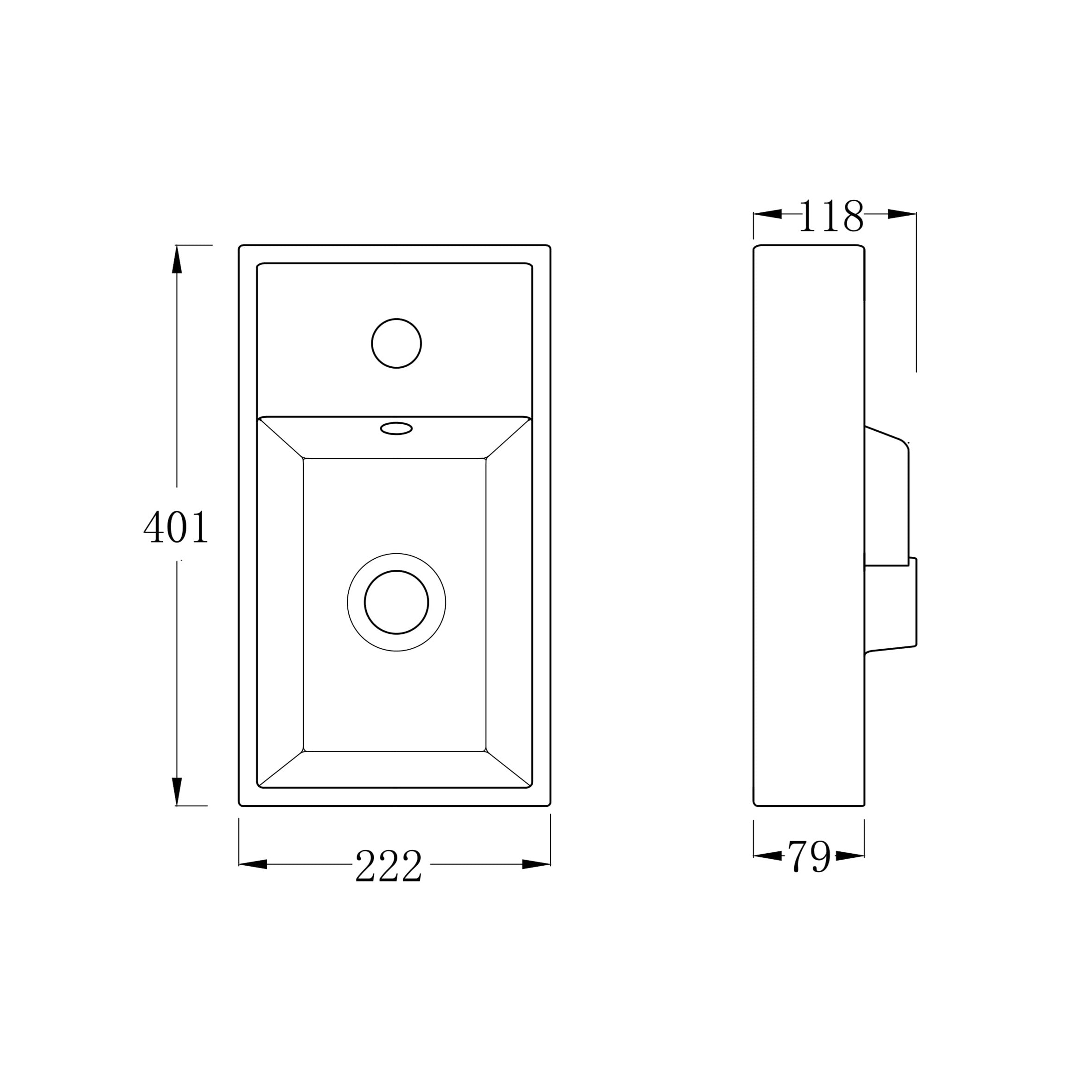 VeeBath Cove 400mm 1 Door Cloakroom Floorstanding Vanity Unit With Basin