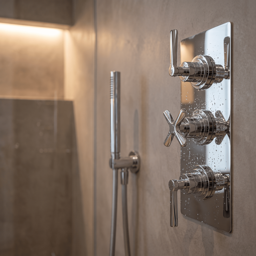 Cylin Traditional 3 Outlet Thermostatic Concealed Shower Valve with Diverter