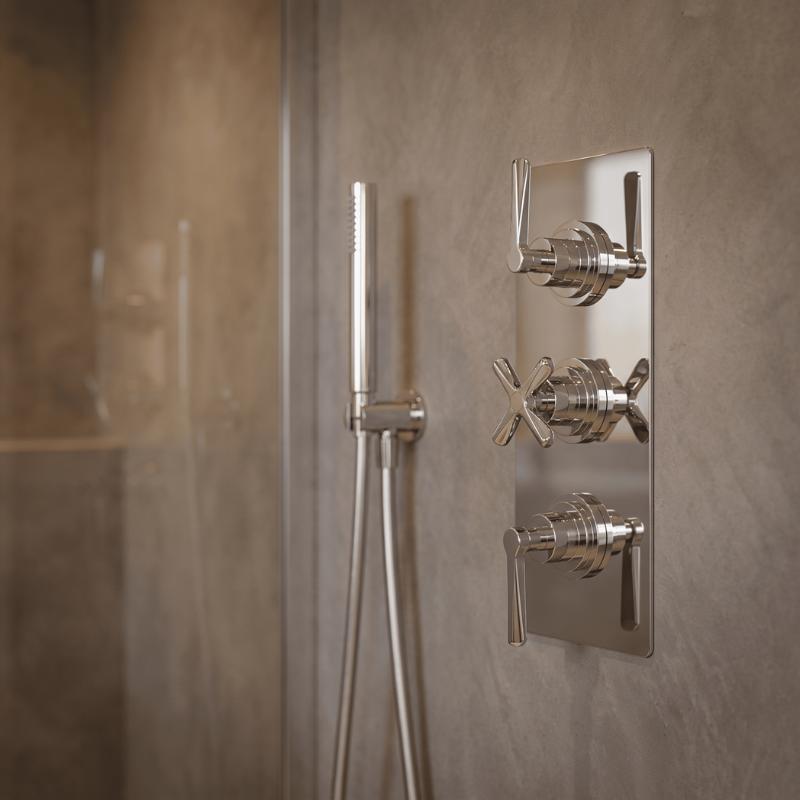 Cylin Traditional 3 Outlet Thermostatic Concealed Shower Valve with Diverter