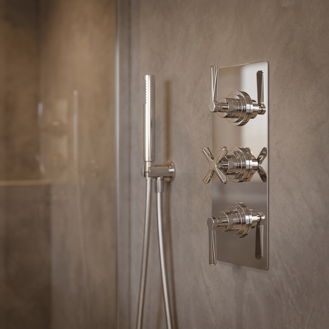 Cylin Traditional 3 Outlet Thermostatic Concealed Shower Valve with Diverter