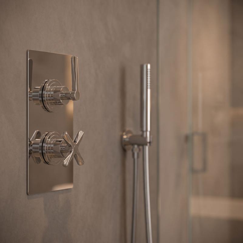 Cylin Traditional 2 Outlet Thermostatic Concealed Shower Valve
