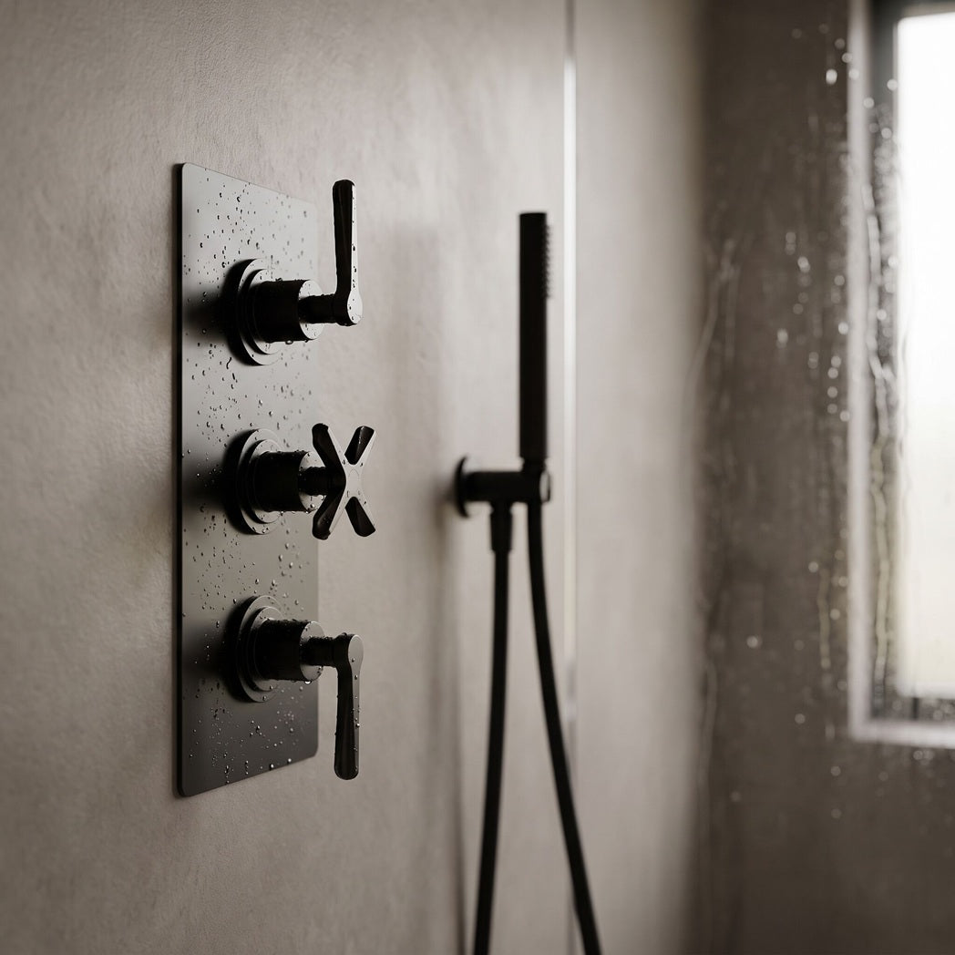 Cylin Traditional 3 Outlet Thermostatic Concealed Shower Valve with Diverter