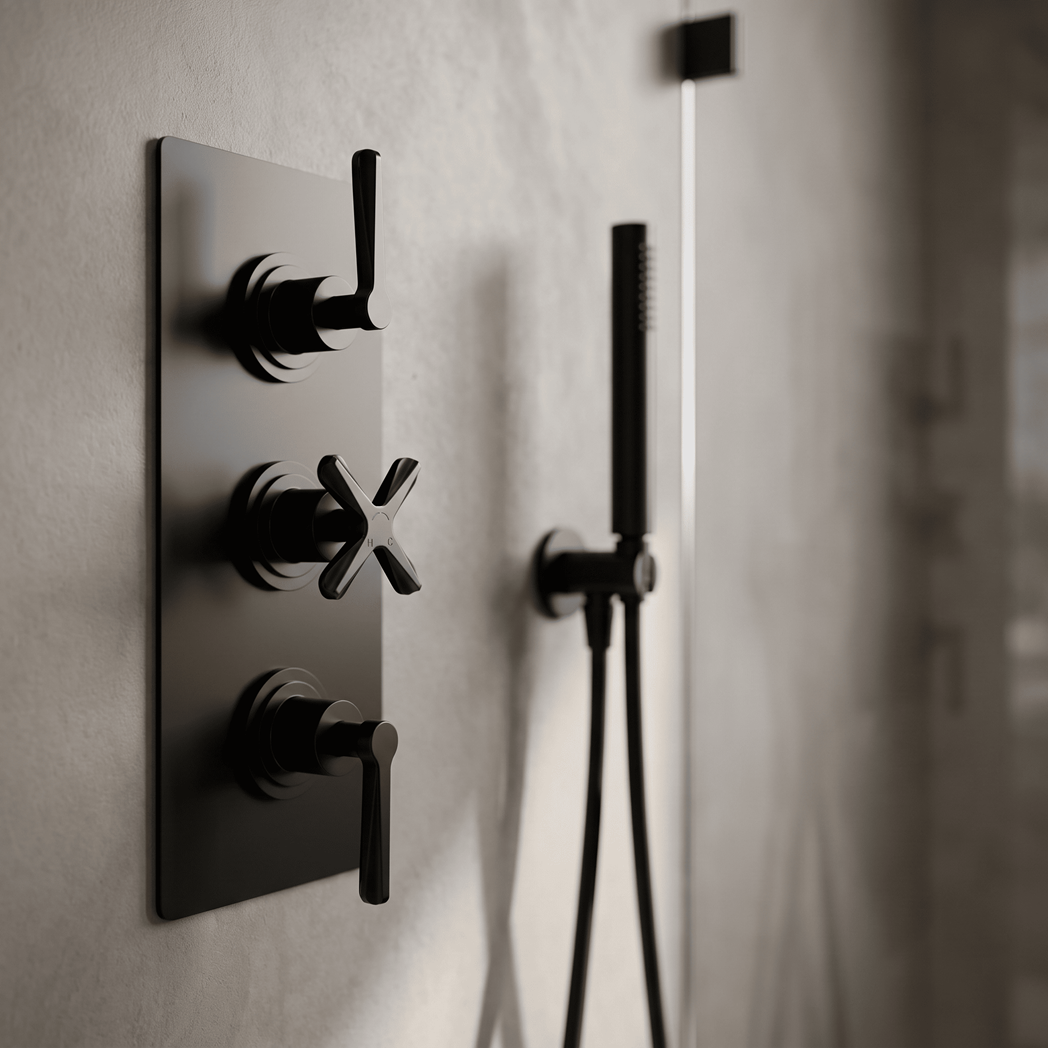 Cylin Traditional 3 Outlet Thermostatic Concealed Shower Valve with Diverter