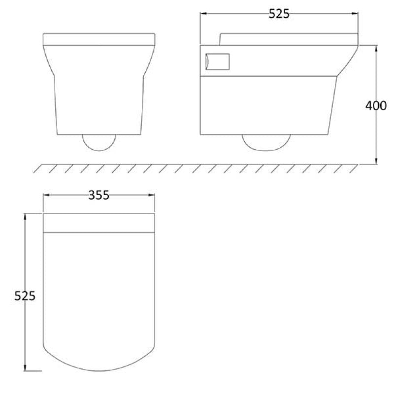 Trello Modern Wall Hung Toilet With Soft Close Seat - White