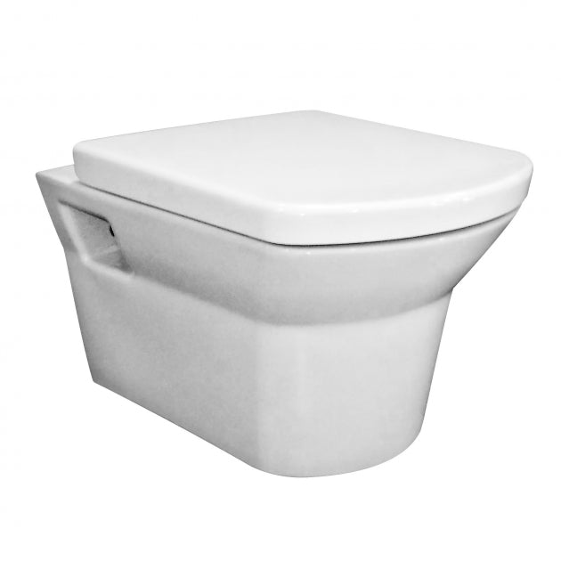 Trello Modern Wall Hung Toilet With Soft Close Seat - White