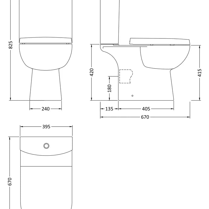 Lawton Close Coupled Toilet with Push Button Cistern & Seat options - White