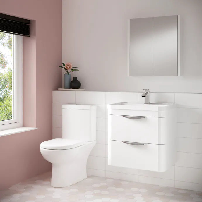 Lawton Close Coupled Toilet with Push Button Cistern & Seat options - White