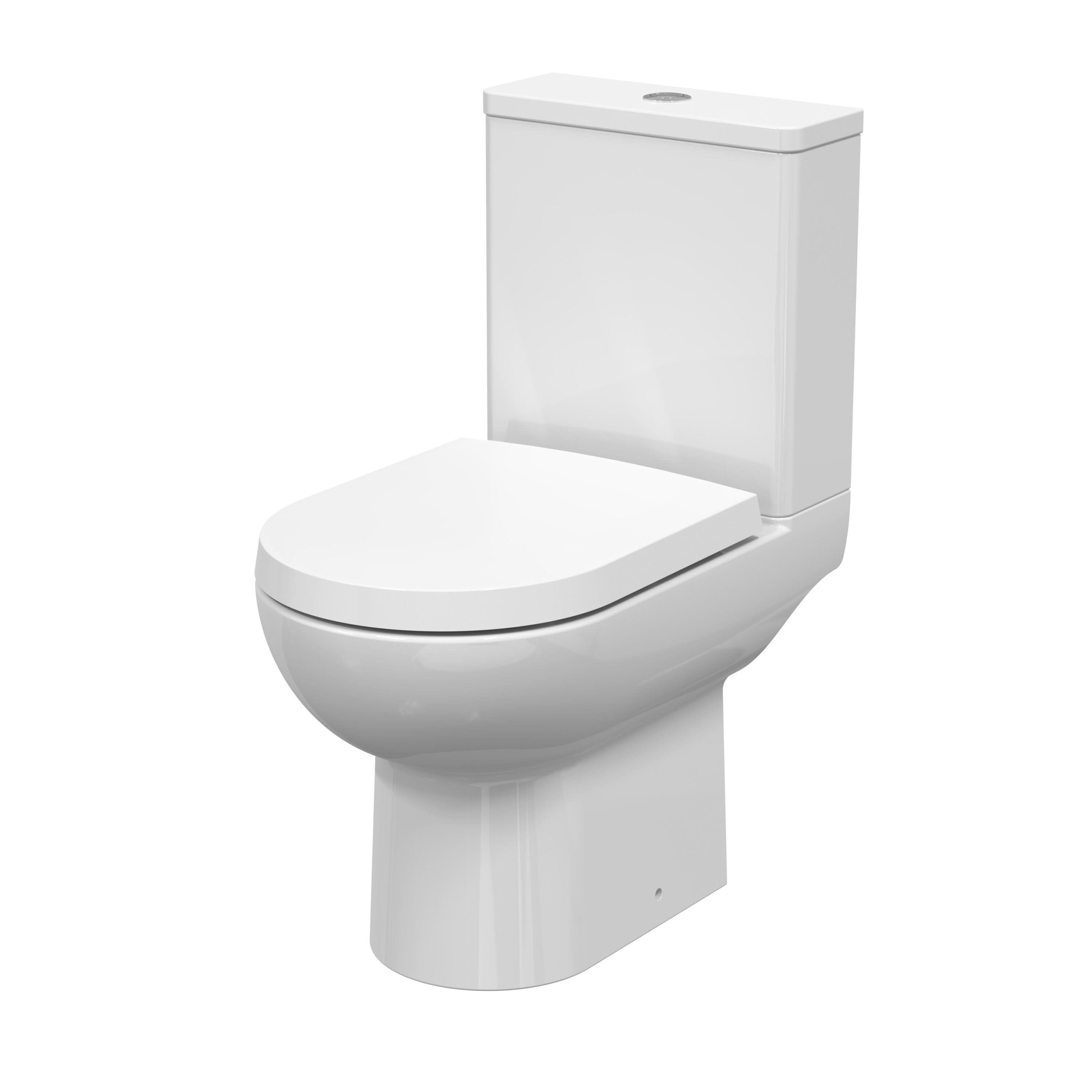 Isla Rimless Close Coupled Toilet with Cistern & Seat Options - White