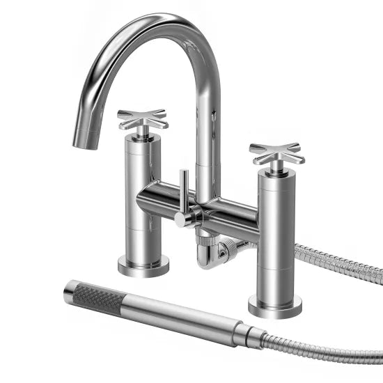 Cylin Bath Shower Mixer Tap With Hand Shower - Chrome