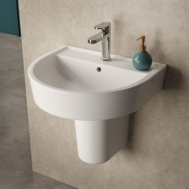 Sparrow Basin With Pedestal & Size Option - 1 TH - White