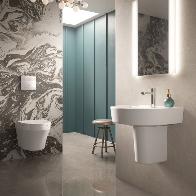 Sparrow Basin With Pedestal & Size Option - 1 TH - White