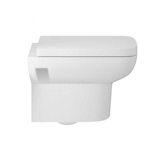 Trio Modern Wall Hung Toilet With Soft Close Seat - White