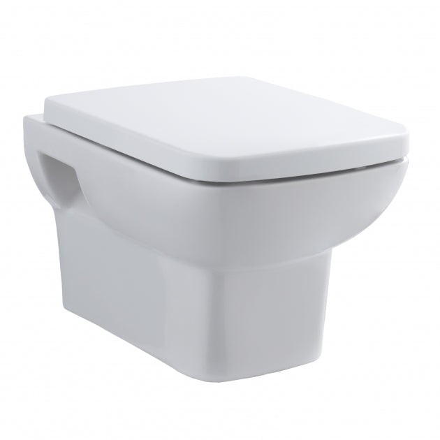 Trio Modern Wall Hung Toilet With Soft Close Seat - White