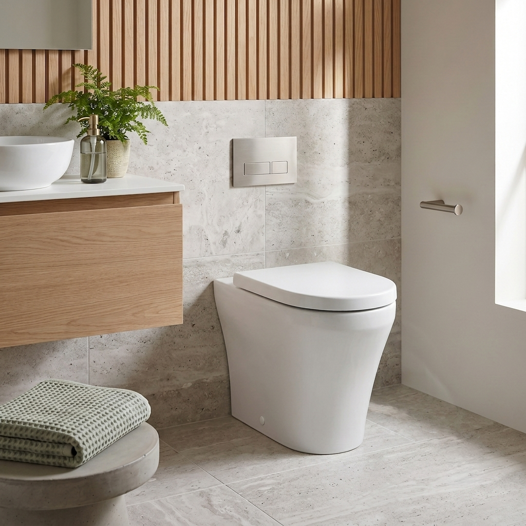 Pluto Modern Back To Wall Toilet With Soft Close Seat - White