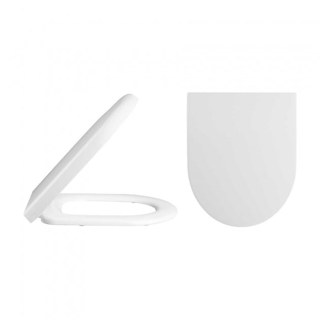 Pluto Modern Wall Hung Toilet With Soft Close Seat - White
