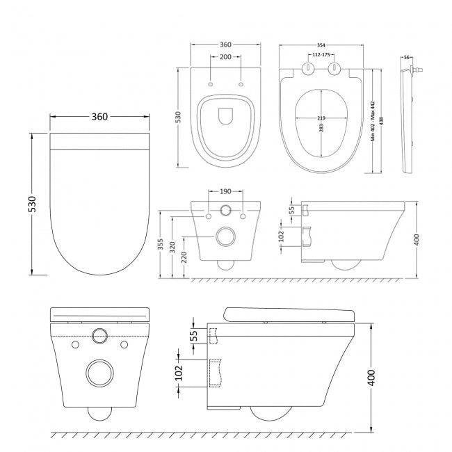 Pluto Modern Wall Hung Toilet With Soft Close Seat - White