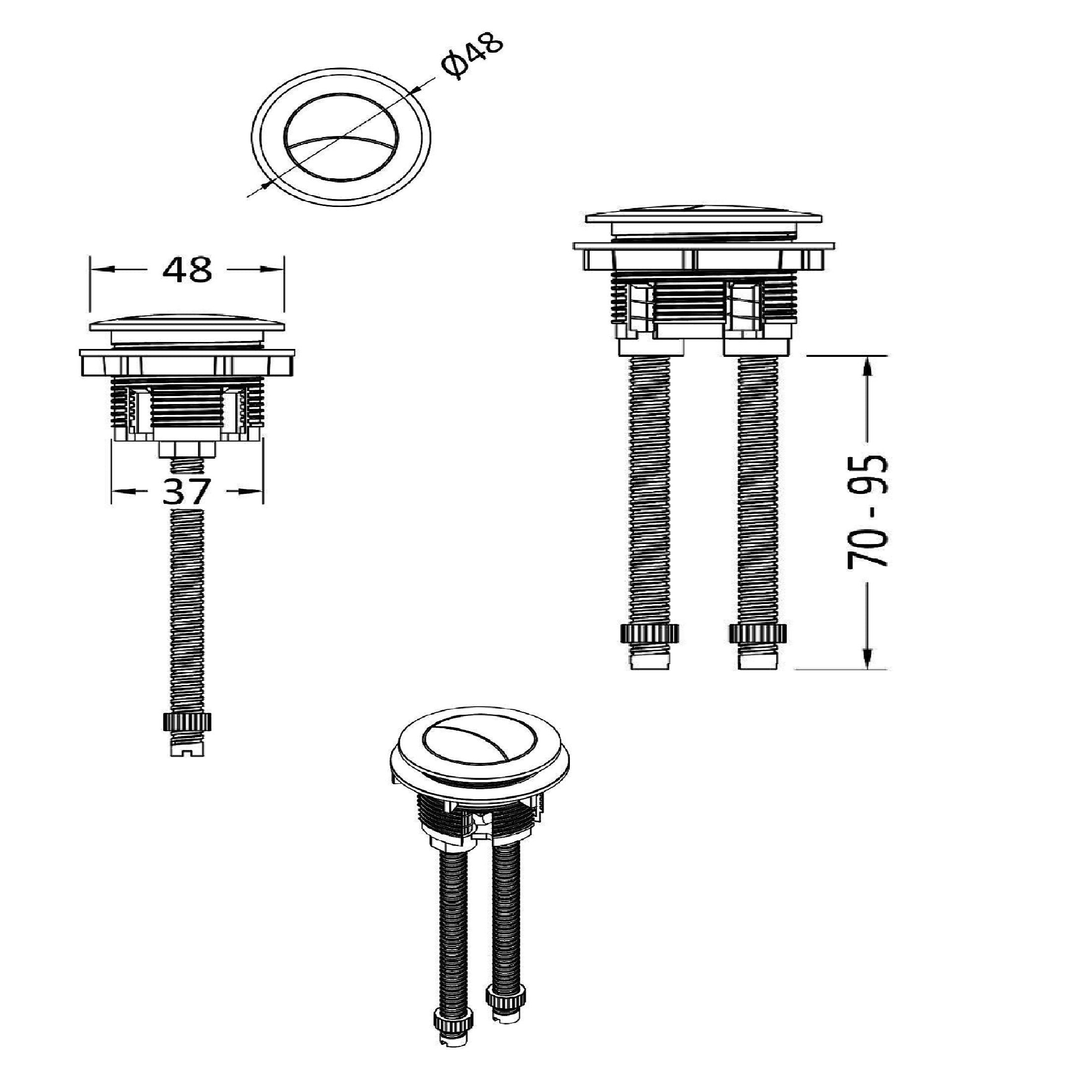 Trio Round Cistern Push Button