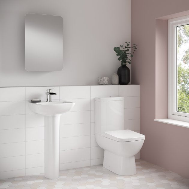 Line Basin with Pedestal & Size Option - 1 TH - White