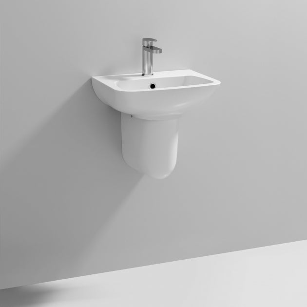 Line Basin with Pedestal & Size Option - 1 TH - White