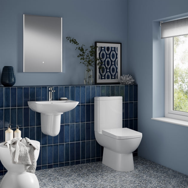 Line Basin with Pedestal & Size Option - 1 TH - White