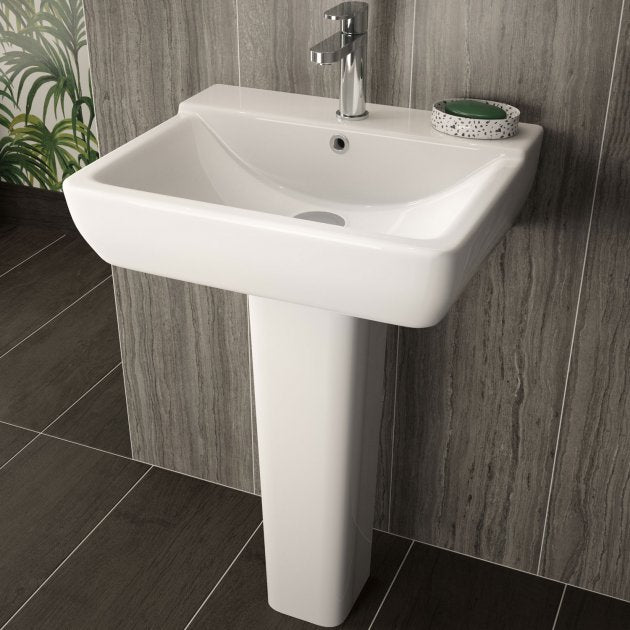 Trio Basin with Pedestal Option - 1 TH - White