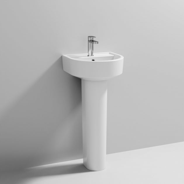 Vast Basin with Pedestal & Size Options - 1 TH - White