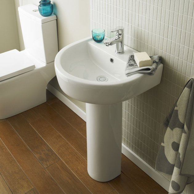 Vast Basin with Pedestal & Size Options - 1 TH - White