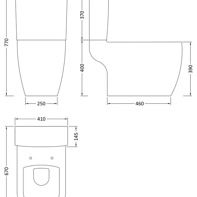 Provost Close Coupled Toilet with Push Button Cistern & Seat options - White