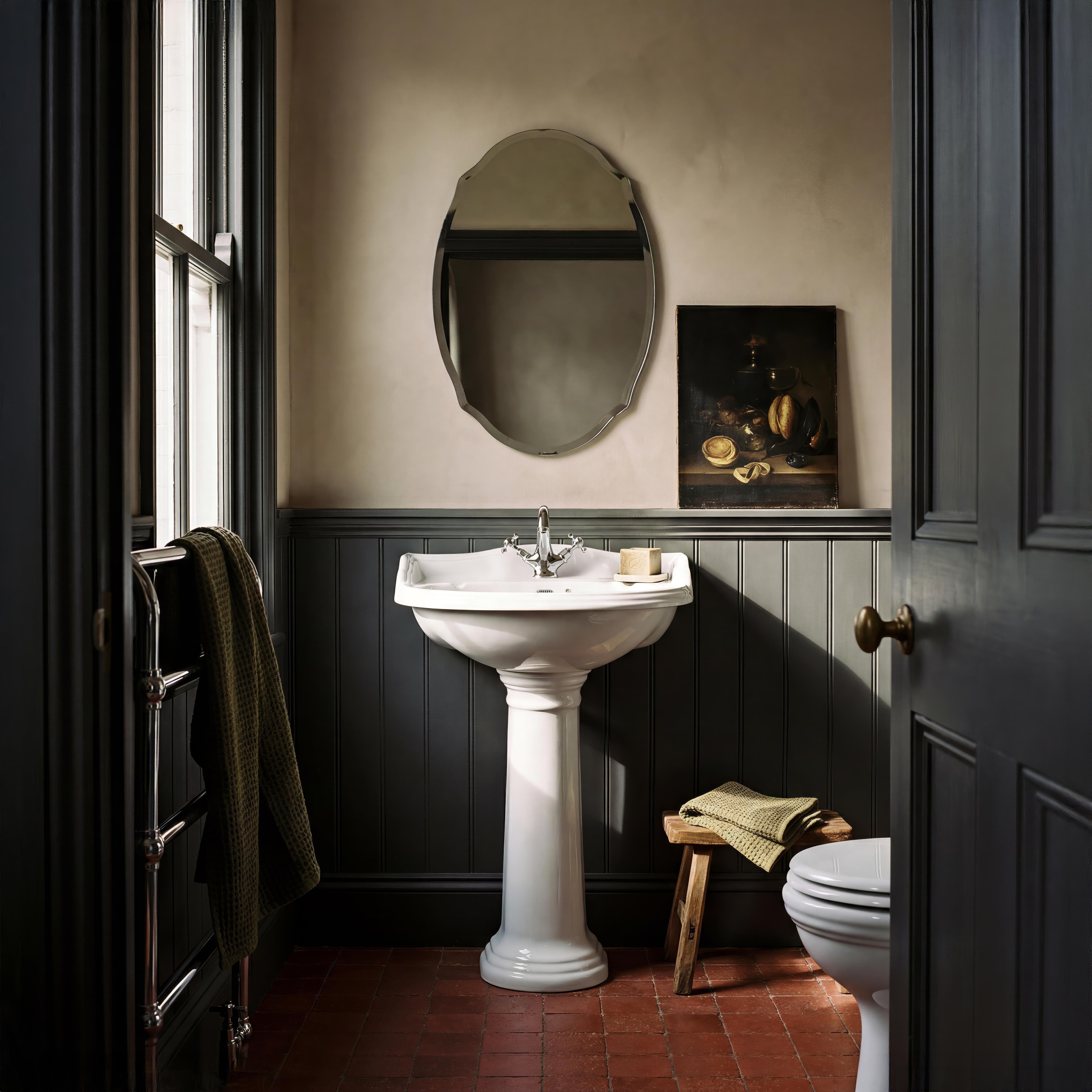 Chiltern Basin With Full Pedestal -  1 or 2 TH - White