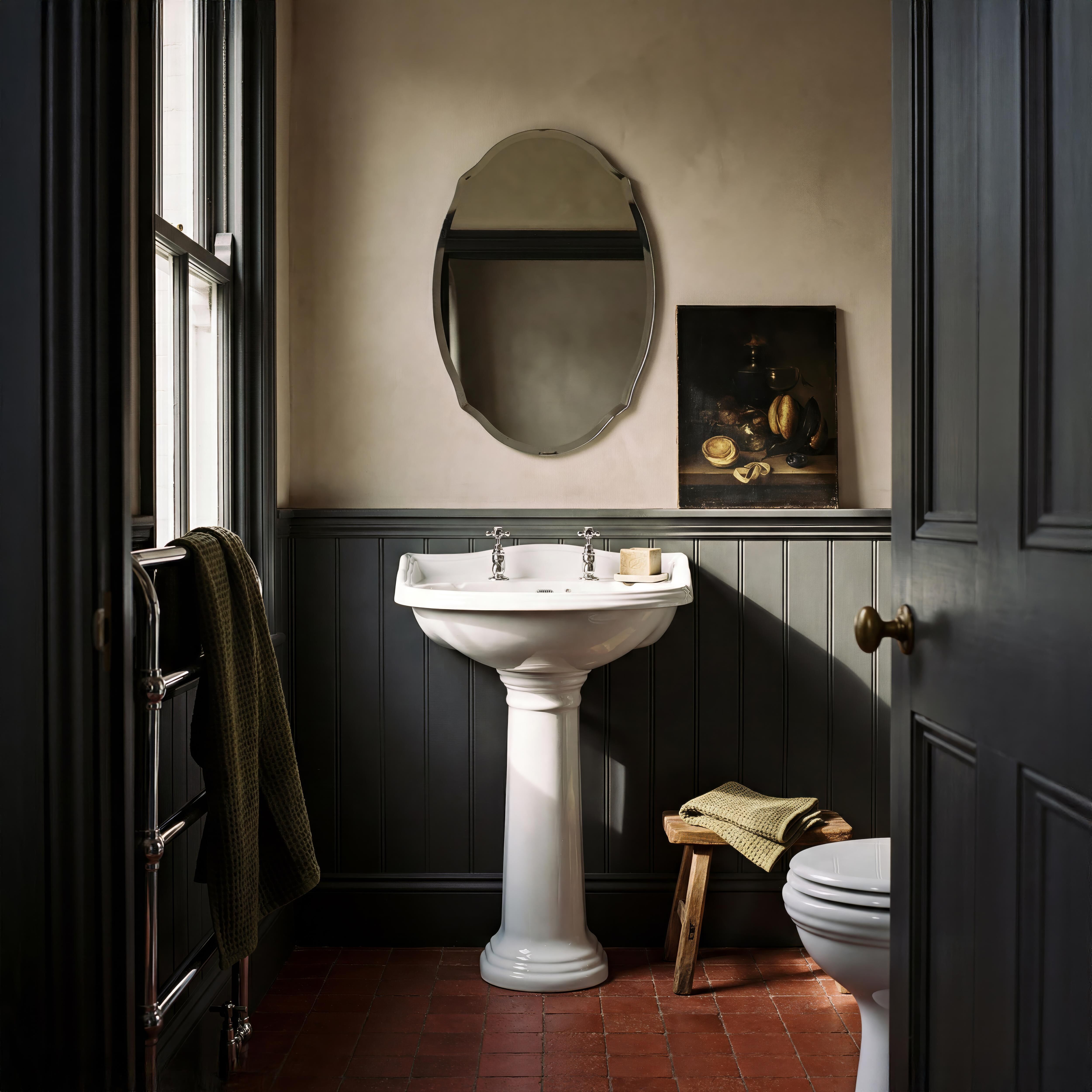 Chiltern Basin With Full Pedestal -  1 or 2 TH - White
