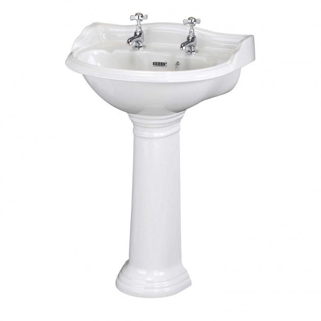 Chiltern Basin With Full Pedestal -  1 or 2 TH - White