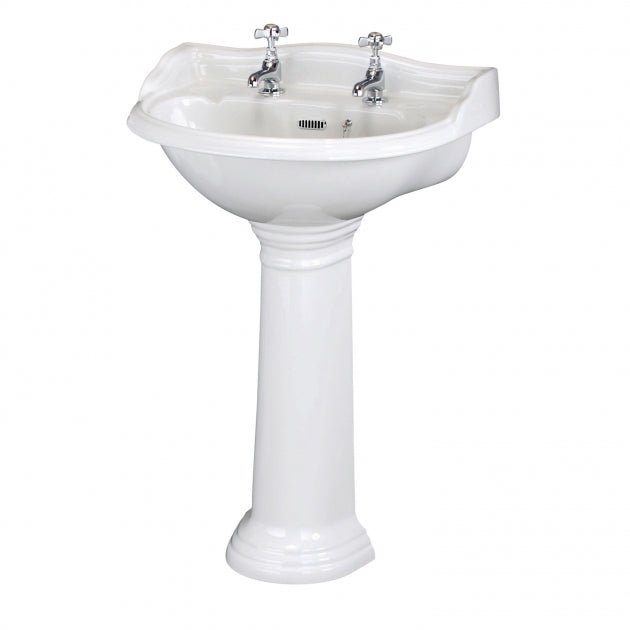 Chiltern Basin With Full Pedestal -  1 or 2 TH - White