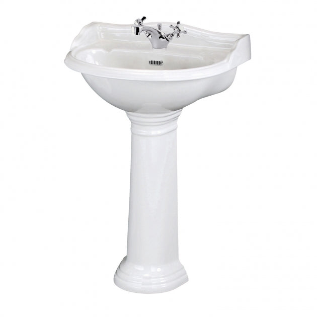 Chiltern Basin With Full Pedestal -  1 or 2 TH - White