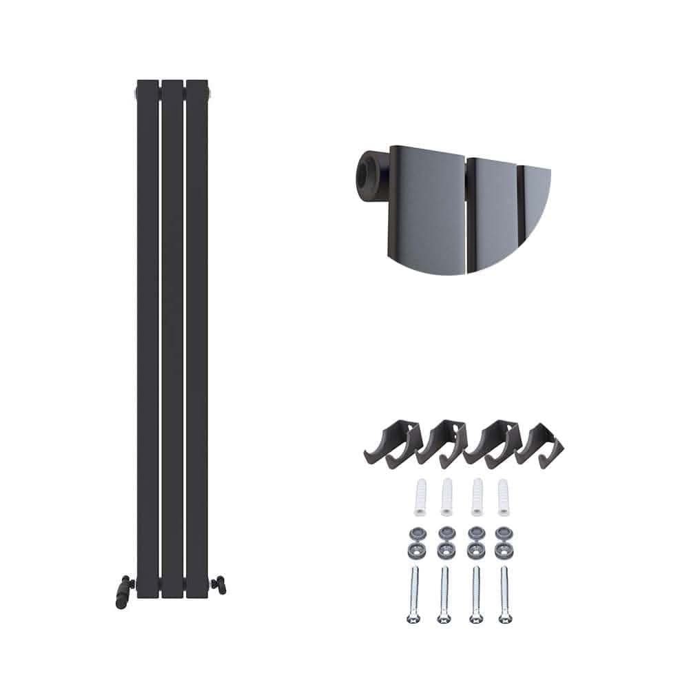 iBathUK Apex Vertical Single Panel Slim Flat Radiator, Designer Slim Radiator