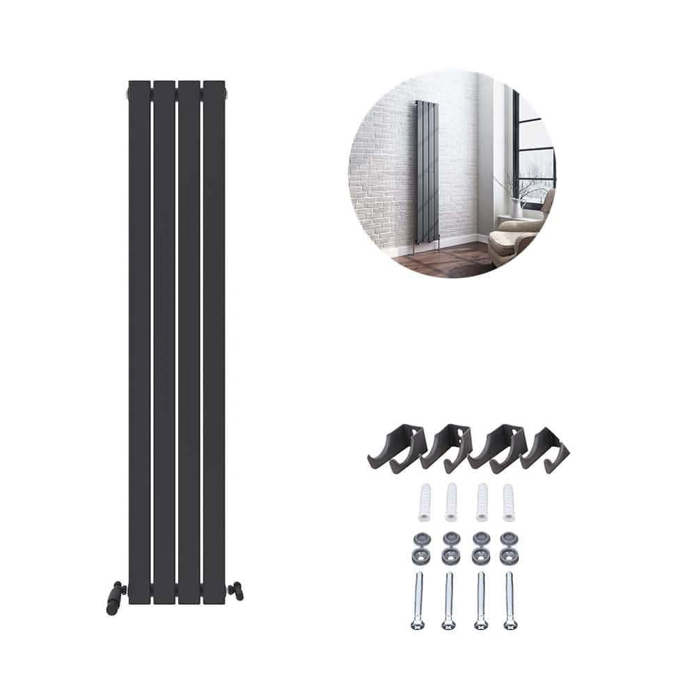 iBathUK Apex Vertical Single Panel Slim Flat Radiator, Designer Slim Radiator