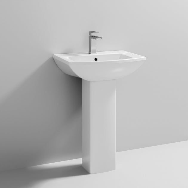 Rio Basin with Pedestal & Size Options - 1 TH - White