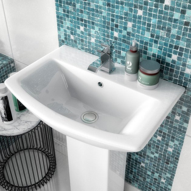 Rio Basin with Pedestal & Size Options - 1 TH - White
