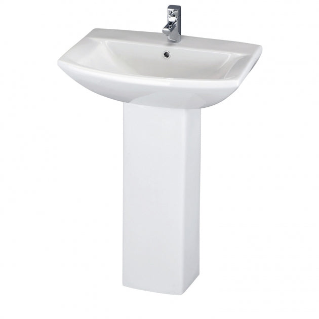 Rio Basin with Pedestal & Size Options - 1 TH - White