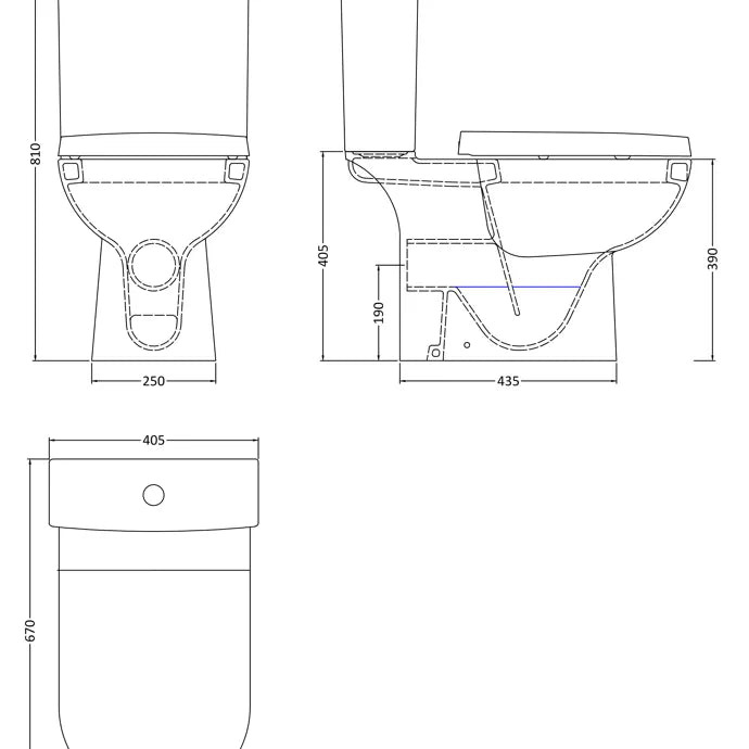 Asselby Close Coupled Toilet with Push Button Cistern & Seat options - White